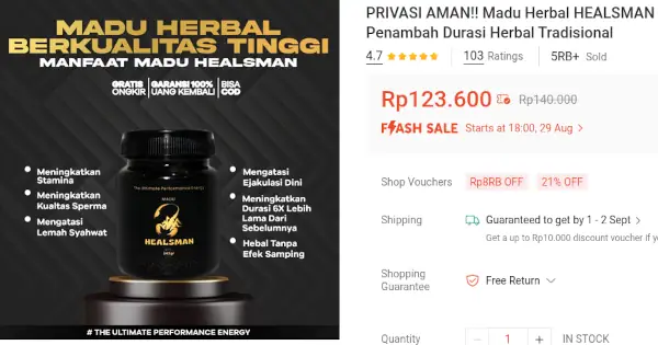 harga madu Healsman