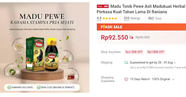 harga madu Pewe