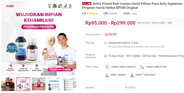harga madu Amils