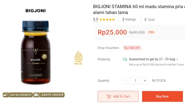 harga madu BigJoni