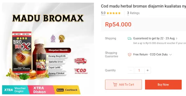 harga madu Bromax