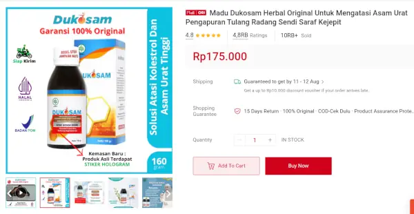 harga madu dukosam