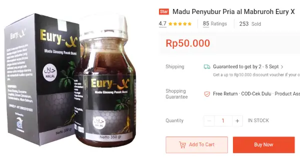 harga madu eury x