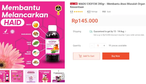 harga madu exofem