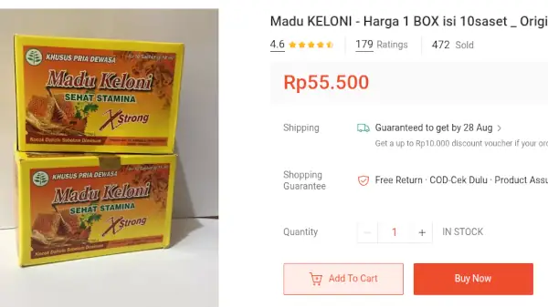harga madu Keloni