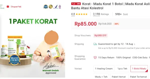 harga madu korat