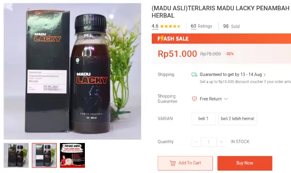 harga madu lacky