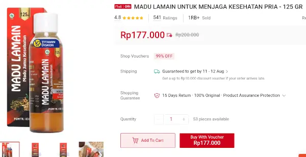 harga madu Lamain