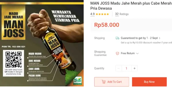 harga madu Man Joss