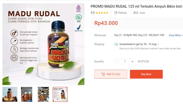 harga madu rudal