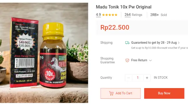 harga madu Tonik