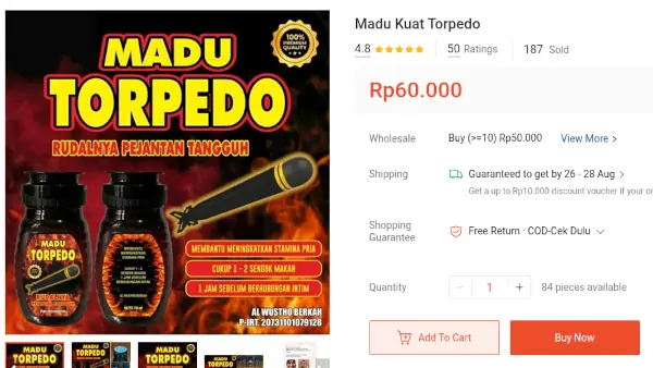harga madu Torpedo