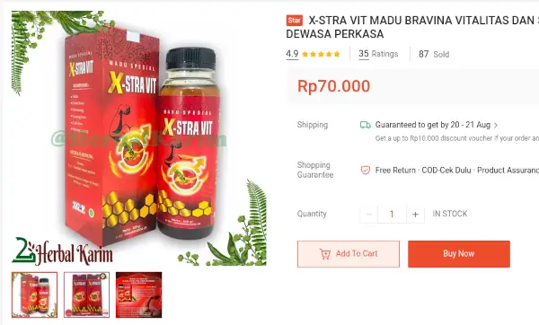 harga madu X-Stra Vit