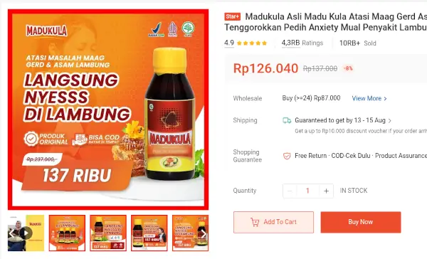harga madukula