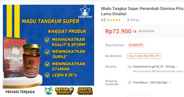 harga tangkur madu super