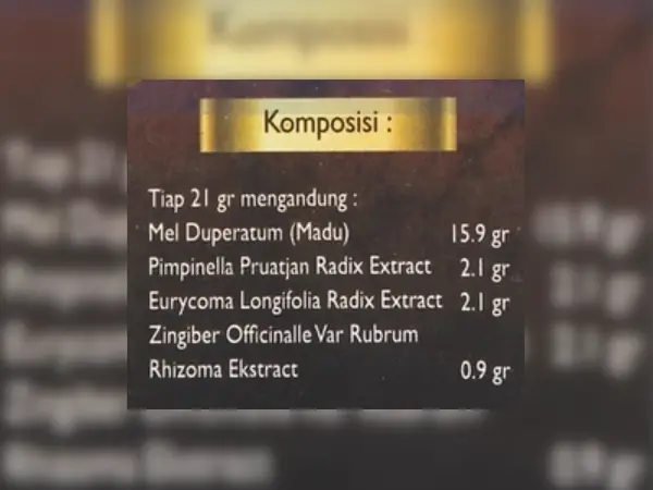 komposisi madu lamain