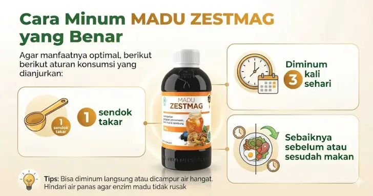 cara minum madu Zestmag yang benar