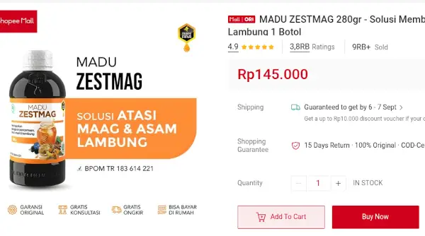 harga madu Zestmag