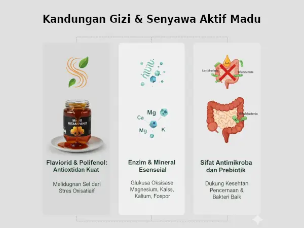kandungan gizi dan senyawa aktif madu
